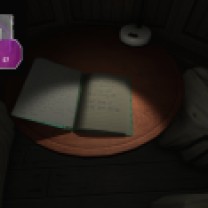 57. In the final nook of the attic, we finally get an explanation into how Katie has been privy to these journal entries: Sam actually left her physical journal up here, with instructions that allowed Katie to read it. Clicking on this prompts the end credits for the game.