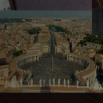 Our third postcard, from the Vatican, is on the corner of the dining room table.