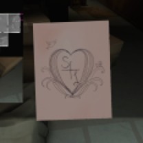 11. Nearby, picking up this picture of an "S+L" heart prompts Sam's December 8, 1994 journal entry, "It's Different Now."