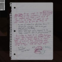 Immediately outside the door of Sam's bedroom that leads toward the bathroom, tucked under her backpack, we see a note about how Todd is insisting she and Lonnie go see Pulp Fiction.