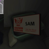 A name tag in the trash bin in the garage gives us more evidence of Sam's job.